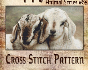 Cross Stitch Pattern Happy Goats Animal Series Design Instant Download Pdf Baby Goat Pattern in Cross Stitch