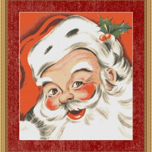 Kreuzstichvorlage Vintage Weihnachtsmann Design PdF