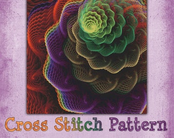 Quirky Swirly Cross Stitch Pattern Instant Download pdf Design