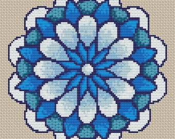 Cross Stitch Pattern Winter Flower Mandala Instant Download PdF