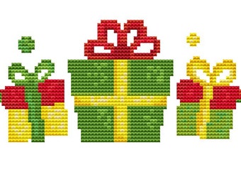 Cross Stitch Pattern Christmas Gift Banner Instant Download PDF