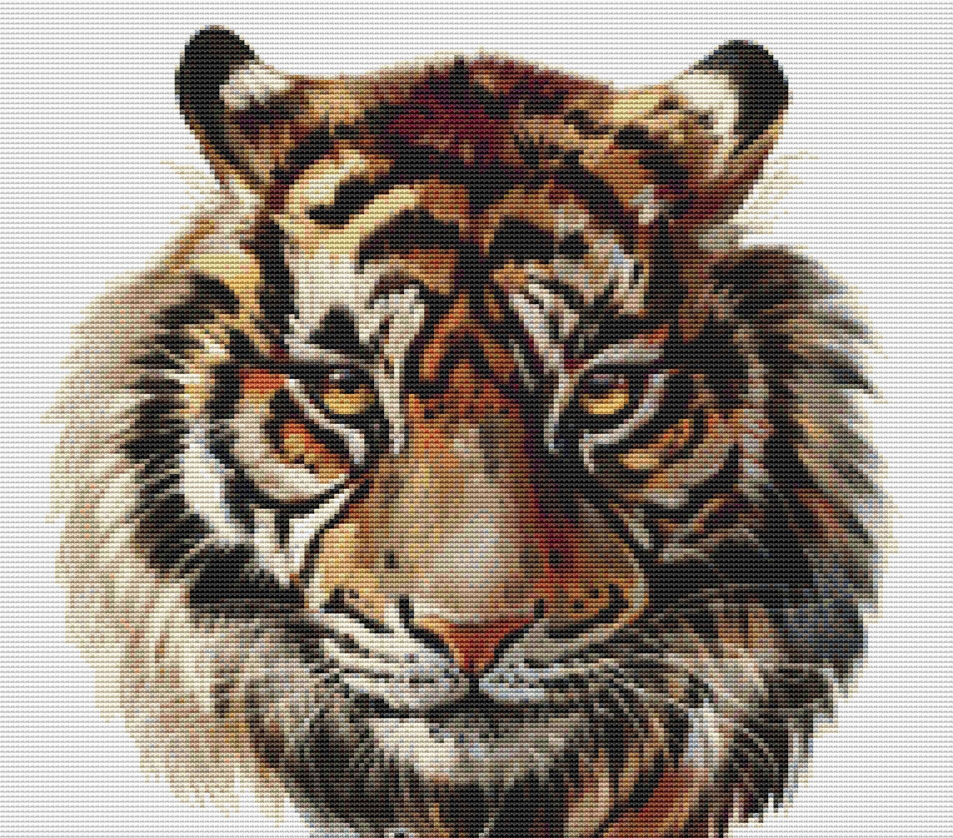 Cross Stitch Pattern Majestic Tiger Instant Download PDF | Etsy