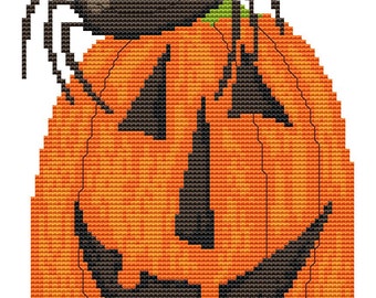 Cross Stitch Pattern Silly Spider No. 2 Whimsical Halloween Design Instant Download PdF Two Versions Included- Black/White AND Color Symbols
