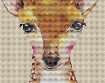 Cross Stitch Pattern - Woodland Critter Deer - Instant Download PDF