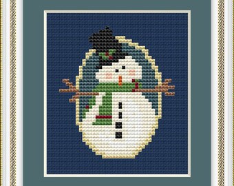 Cross Stitch Pattern Mini Snowman Cross Stitch Pattern