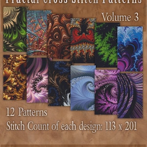 Counted Cross Stitch Designs - Fractal Cross Stitch Patterns Volume 3 - Twelve Beautiful Charts - Instant Download PdF - StitchX Best Seller