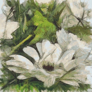 SALE Save 40% Reg. 4.95 Water Flower Cross Stitch Pattern Instant Download pdf