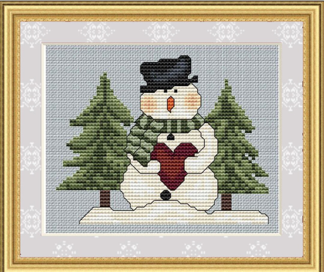 Cross Stitch Pattern Cozy Snowman Instant Download Pdf Christmas ...
