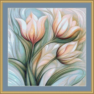 Tulip Cross Stitch Pattern PDF - Modern Floral Embroidery Design - DIY Home Decor - Spring Flower Needlework - Instant Download Gift Idea