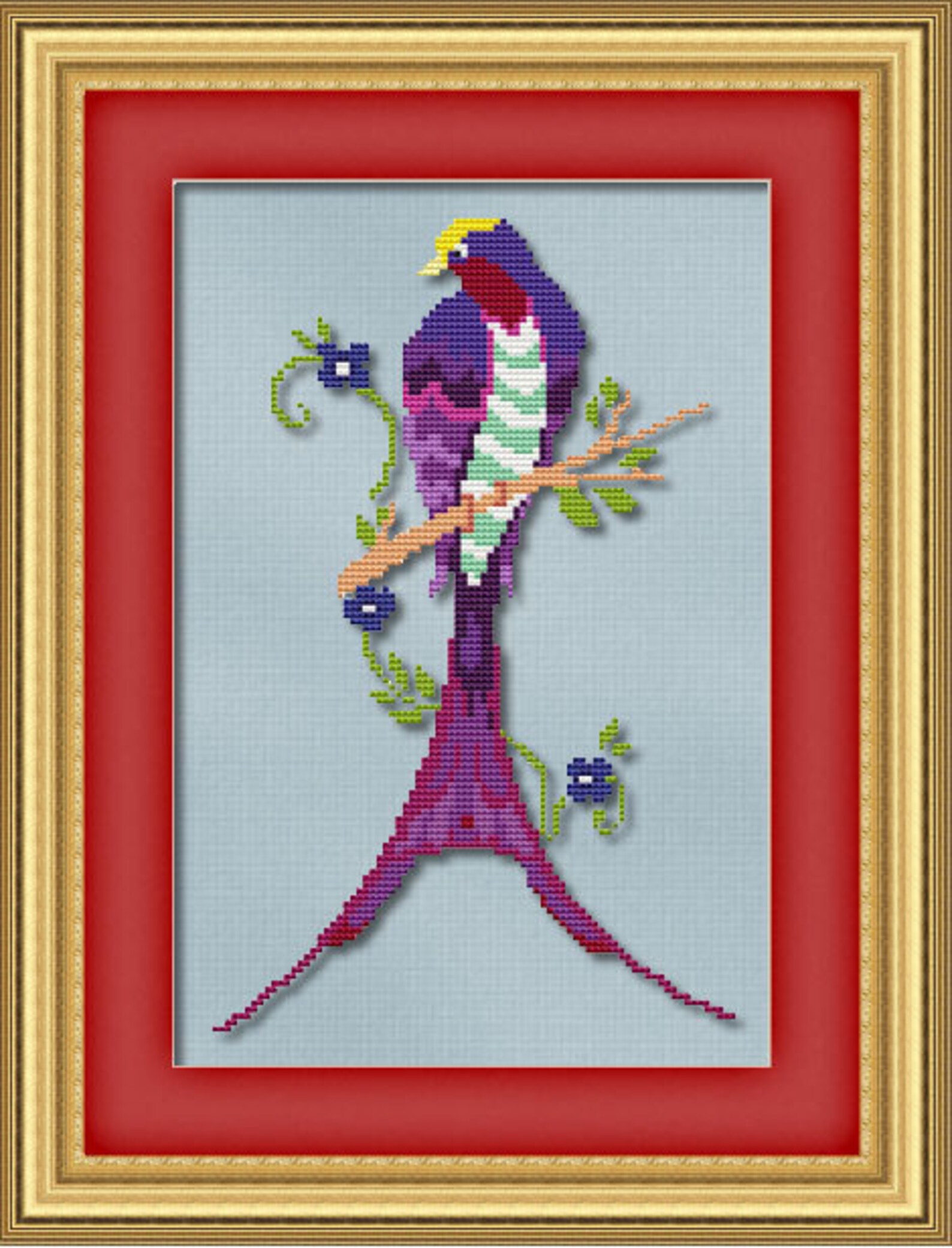 Counted Cross Stitch Pattern Art Deco Bird Series All Four Birds Cross Stitch Patterns Instant