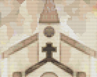 Cross Stitch Pattern Antique Church Painting Instant Download PDF