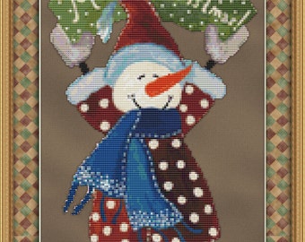 Christmas Snowman Cross Stitch Pattern -Instant Download pdf