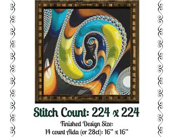 Fractal Cross Stitch Pattern 5085 Modern Cross Stitch Patterns Instant Download pdf Cross Stitch Design