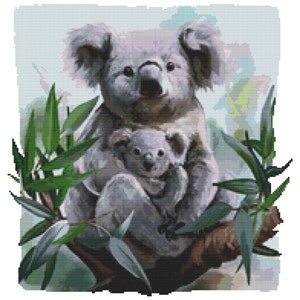 Cross Stitch Pattern - Koala Mom and Baby- Instant Download PDF