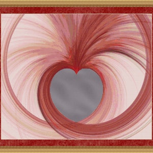 Fractal Cross Stitch Pattern Swirly Heart Pink Patterns Instant Download pdf Cross Stitch Design