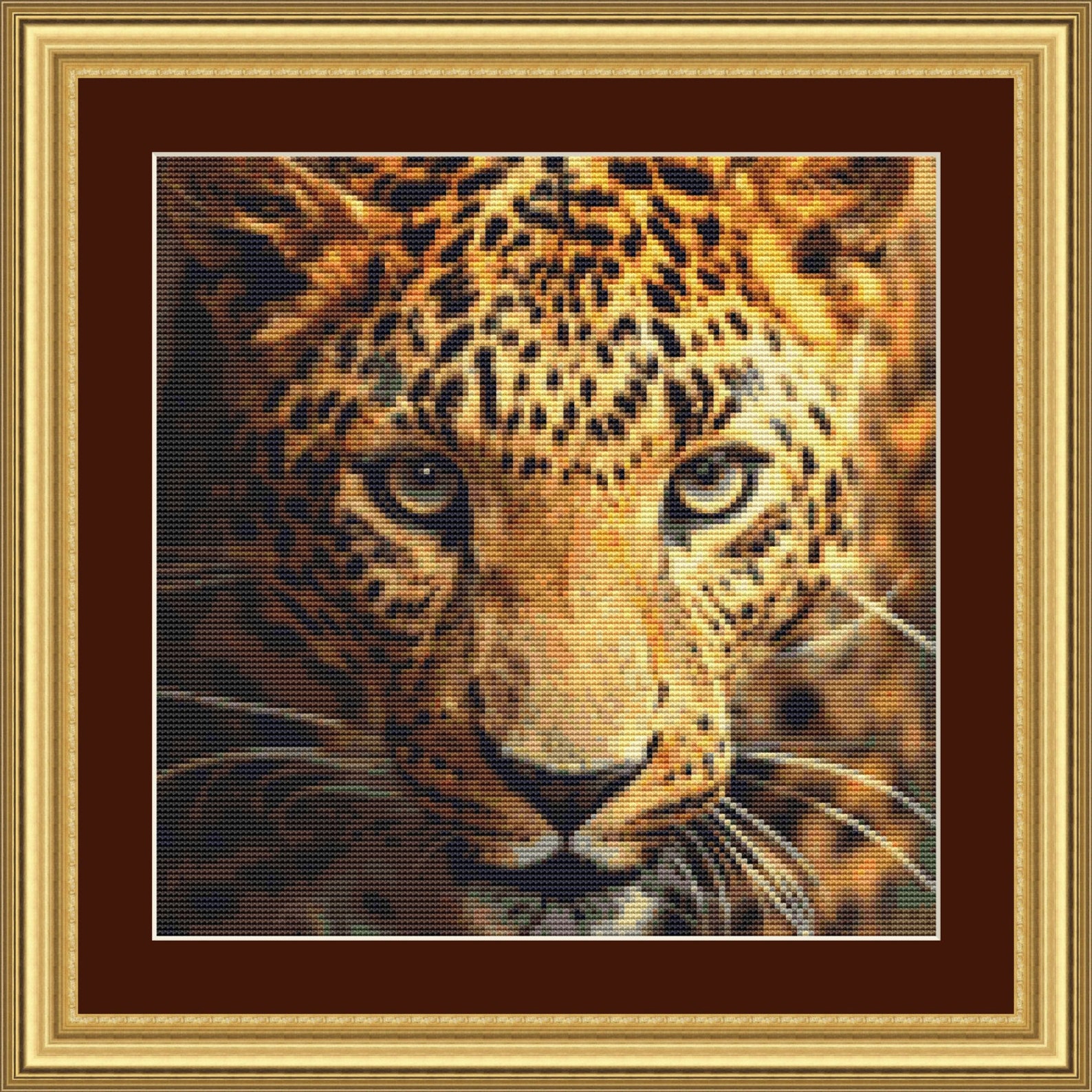 Cross Stitch Pattern up Close Leopard Instant Download Pdf Etsy
