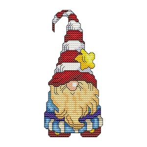 Holiday Gnome 2 Cross Stitch Pattern Fun Modern Design for Holiday Season Instant Download pdf - Santa Christmas Winter Seasons Gnome Elf