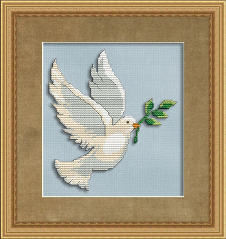 Cross Stitch Pattern Peaceful Dove Instant Download Pdf Etsy