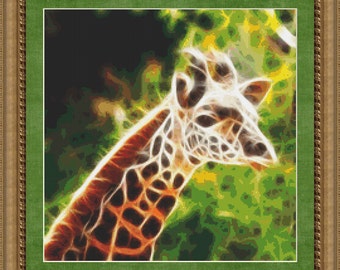 Giraffe Wildlife Cross Stitch Pattern Beautiful Digital Art Design -Instant Download pdf