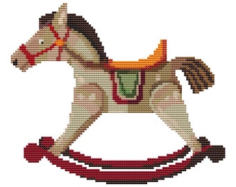 Cross Stitch Pattern Rocking Horse Instant Download PDF