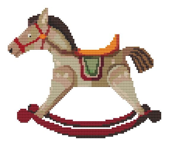 Cross Stitch Pattern Rocking Horse Instant Download PDF