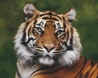 Cross Stitch Pattern Tiger In The Wild Instant Download PDF