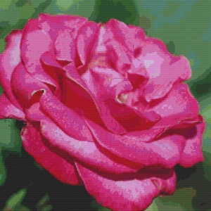Cross stitch pattern Pink Rose Cross Stitch Pattern / Design