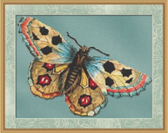 Cross Stitch Pattern Vintage Butterfly Instant Download PdF