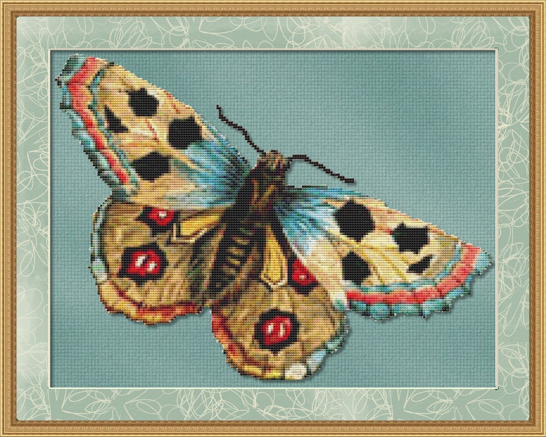 Cross Stitch Pattern Vintage Butterfly Instant Download PdF image 1