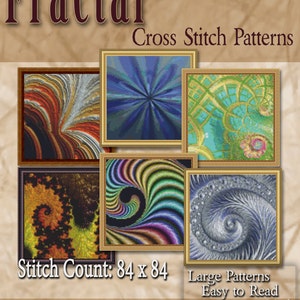 Counted Cross Stitch Patterns Mini Fractal Collection Volume 5 - Black/White Chart - Instant Download PdF - StitchX - 10 Digital Art Designs
