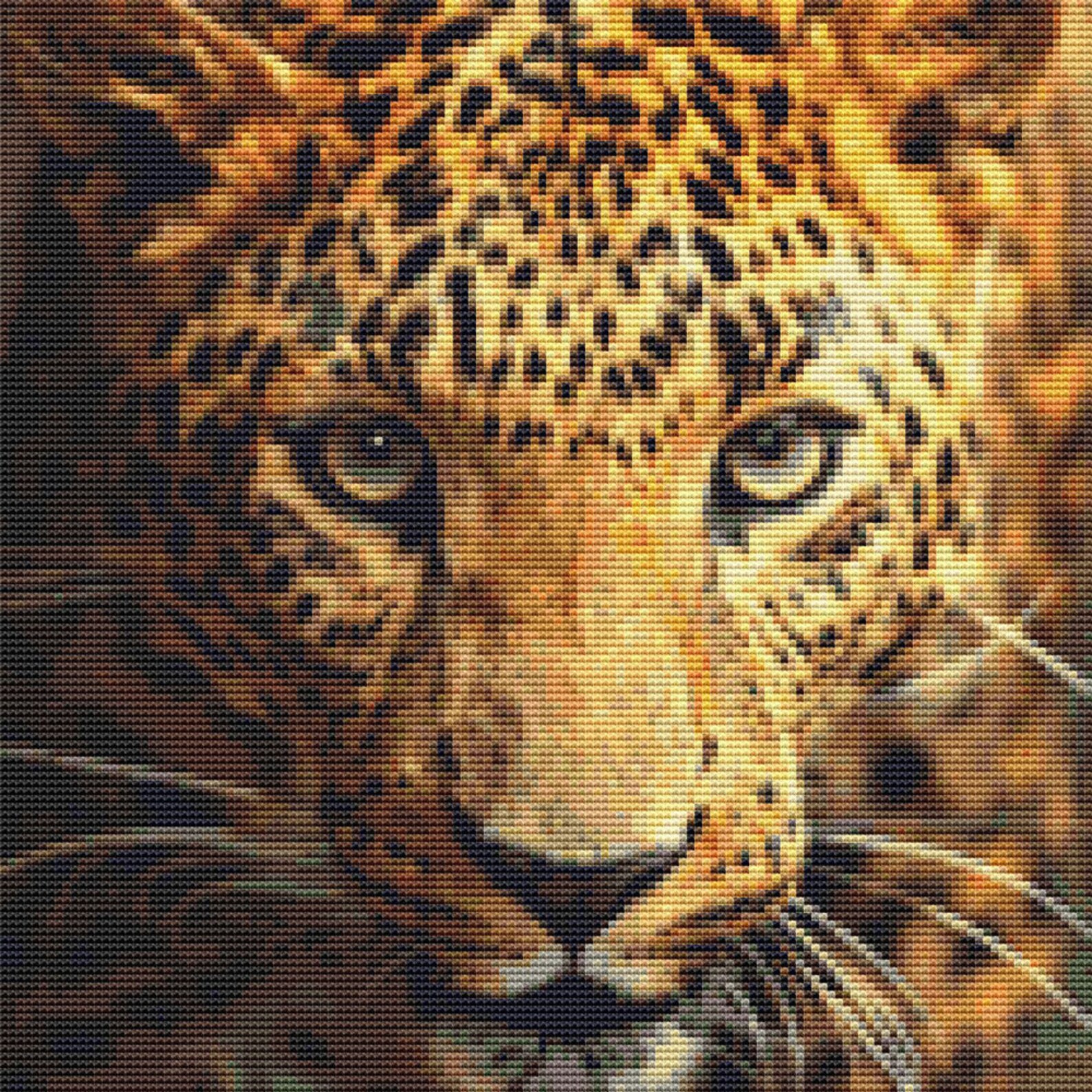 Cross Stitch Pattern up Close Leopard Instant Download Pdf Etsy