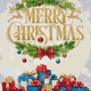 Christmas Greeting Cross Stitch Patterns Instant Download pdf