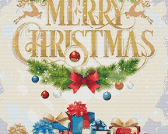 Christmas Greeting Cross Stitch Patterns Instant Download pdf