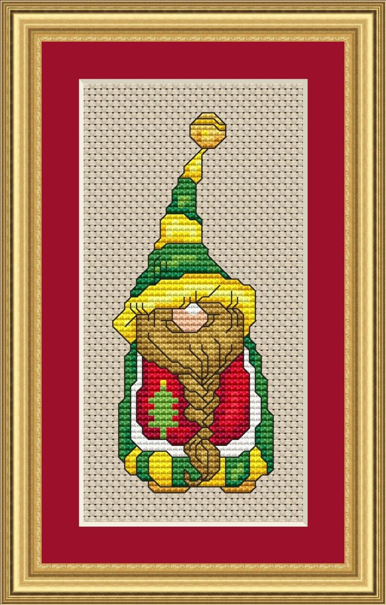 Holiday Gnome 3 Cross Stitch Pattern Fun Modern Design for Etsy Free patterns