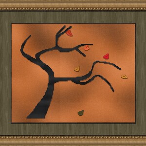 Cross Stitch Pattern Falling Leaves Instant Download PdF Autumn Design