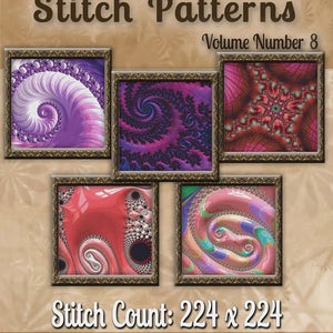 Counted Cross Stitch Designs - Fractal Cross Stitch Patterns Volume 8 - Five Beautiful Charts - Instant Download PdF - StitchX Best Seller