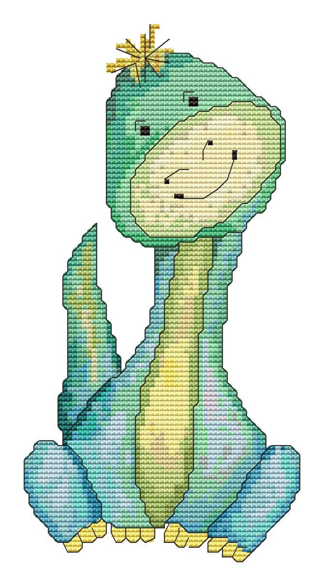 Cross Stitch Pattern Baby Dinosaur Instant Download PDF Etsy