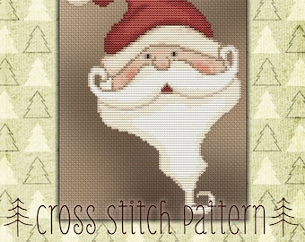 Whimsical Santa Claus Cross Stitch Pattern Instant Download pdf