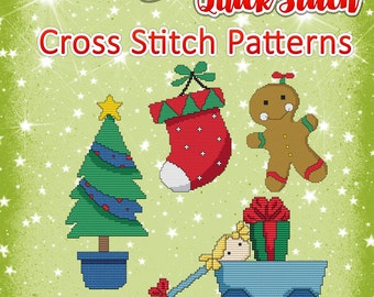 4 Holiday Quick Stitch Cross Stitch Patterns Instant Download pdf