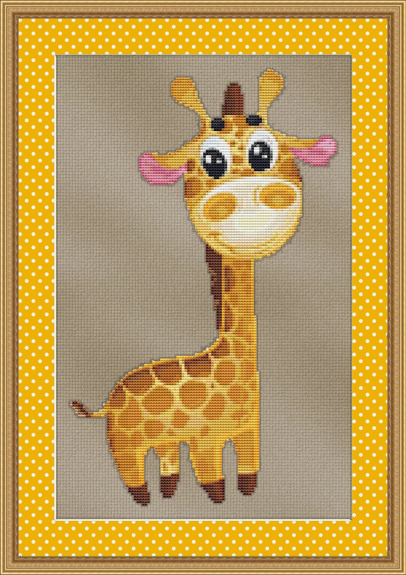 Cross Stitch Pattern Baby Giraffe Instant Download PdF image 1