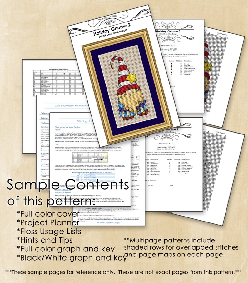 Holiday Gnome 4 Cross Stitch Pattern Fun Modern Design for - Etsy