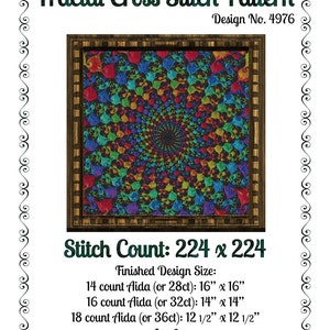 Fractal Cross Stitch Pattern 4976 Modern Cross Stitch Patterns Instant Download pdf Cross Stitch Design