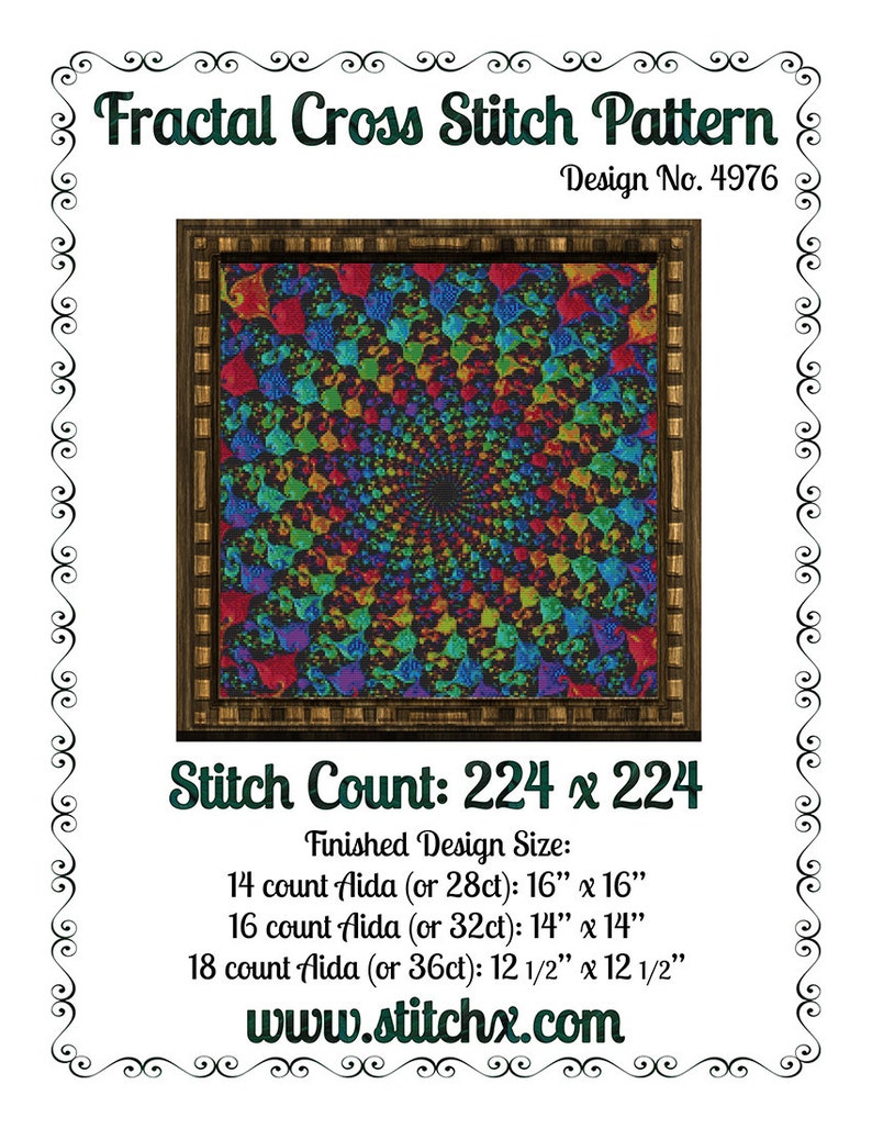 Fractal Cross Stitch Pattern 4976 Modern Cross Stitch Patterns - Etsy