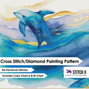 Cross Stitch Pattern Dreamy Dolphin Instant Download PDF