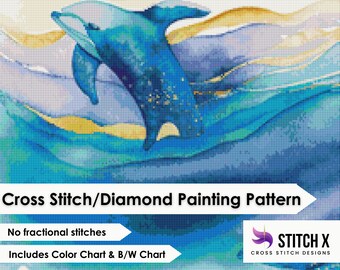 Cross Stitch Pattern Dreamy Dolphin Instant Download PDF