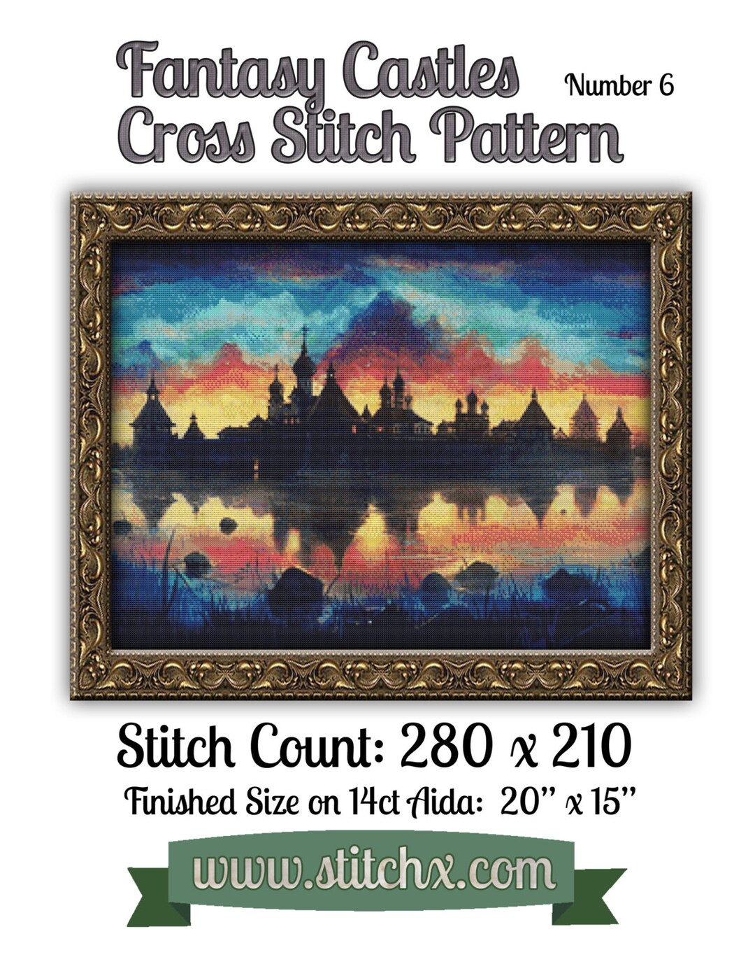 Fantasy Castle Cross Stitch Pattern Instant Download Pdf Stunning ...