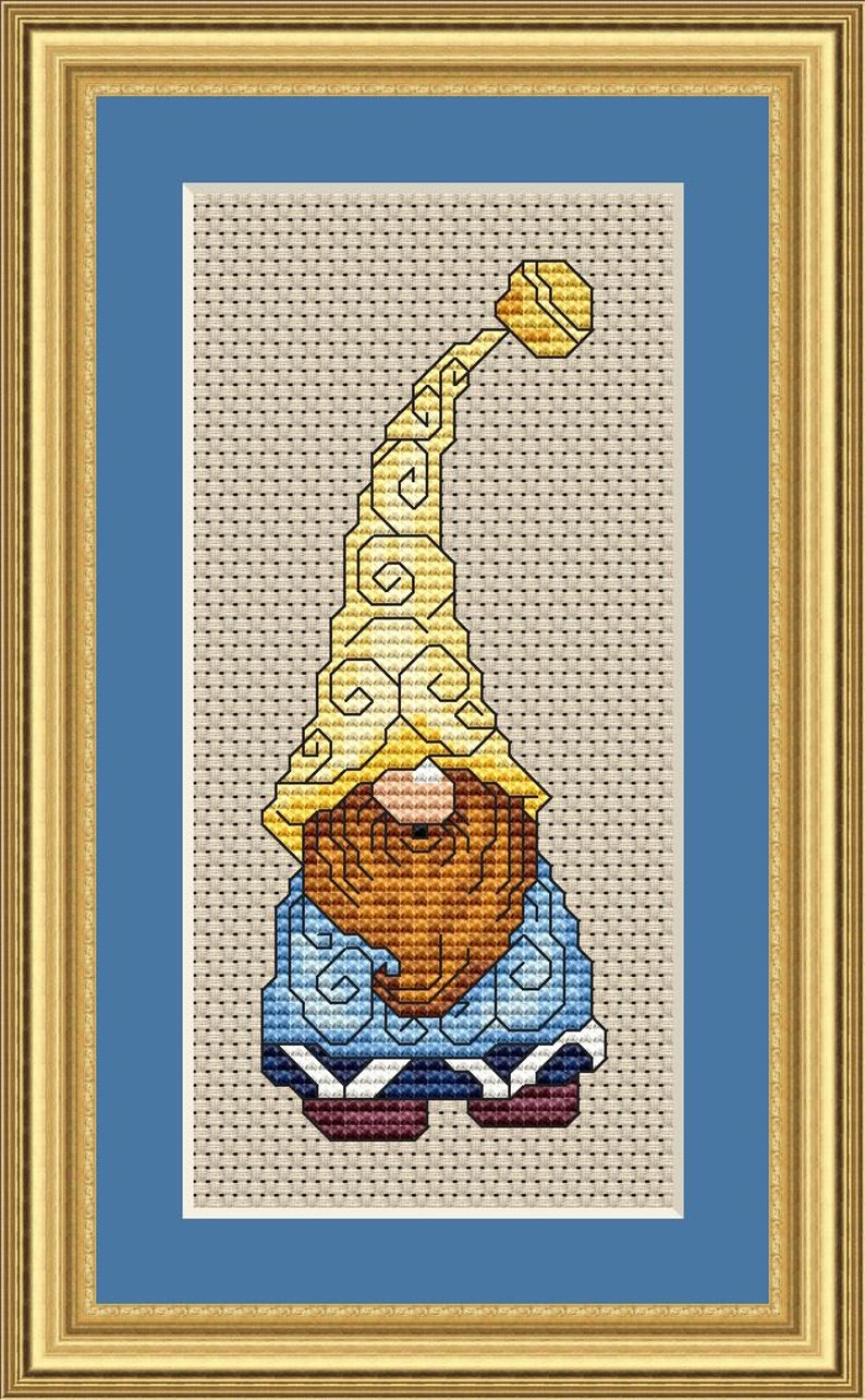 Holiday Gnome 4 Cross Stitch Pattern Fun Modern Design for Holiday Season Instant Download pdf Santa Christmas Winter Seasons Gnome Elf image 3