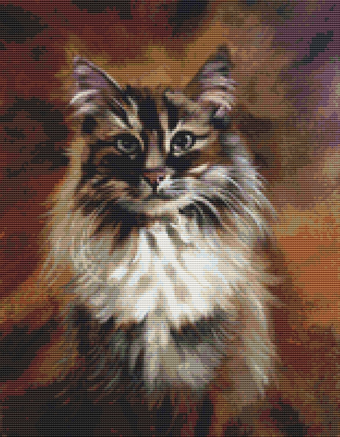 Cat Cross Stitch Pattern Calico Kitty Cross Stitch Design Cross Stitch