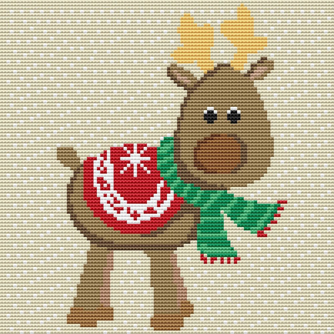 Cross Stitch Pattern Cute Christmas Reindeer Instant Download PDF - Etsy