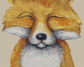 Cross Stitch Pattern - Woodland Critter Fox - Instant Download PDF